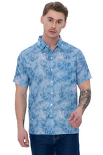 Load image into Gallery viewer, HAPPY BAY Mens Hawaiian Shirts White Hibiscus Leafs P07602