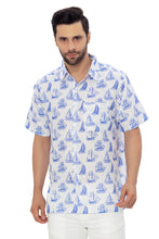 Load image into Gallery viewer, HAPPY BAY Mens Hawaiian Shirts White Boat P07606