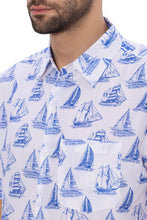 Load image into Gallery viewer, HAPPY BAY Mens Hawaiian Shirts White Boat P07606