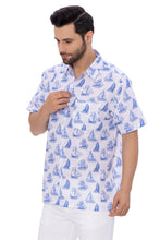 Load image into Gallery viewer, HAPPY BAY Mens Hawaiian Shirts White Boat P07606