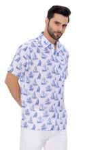 Load image into Gallery viewer, HAPPY BAY Mens Hawaiian Shirts White Boat P07606