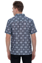Load image into Gallery viewer, LA LEELA Mens Hawaiian Shirts Grey Allover Palm Tree P07608