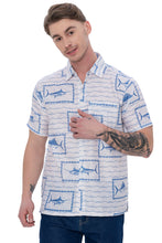 Load image into Gallery viewer, LA LEELA Mens Hawaiian Shirts White Fish P07610