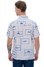 Load image into Gallery viewer, LA LEELA Mens Hawaiian Shirts White Fish P07610