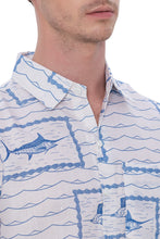 Load image into Gallery viewer, LA LEELA Mens Hawaiian Shirts White Fish P07610