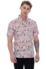 Load image into Gallery viewer, LA LEELA Mens Hawaiian Shirts Brown Turtle P07615