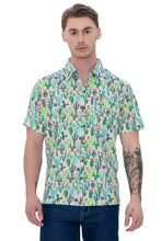 Load image into Gallery viewer, LA LEELA Mens Hawaiian Shirts Green Cactus P07619