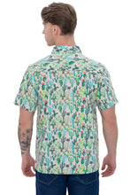 Load image into Gallery viewer, LA LEELA Mens Hawaiian Shirts Green Cactus P07619