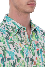 Load image into Gallery viewer, LA LEELA Mens Hawaiian Shirts Green Cactus P07619