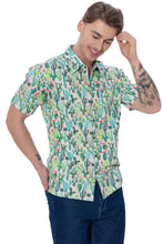 Load image into Gallery viewer, LA LEELA Mens Hawaiian Shirts Green Cactus P07619