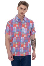 Load image into Gallery viewer, LA LEELA Mens Hawaiian Shirts Multi Checks P07621
