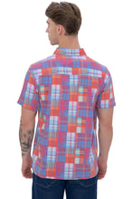 Load image into Gallery viewer, LA LEELA Mens Hawaiian Shirts Multi Checks P07621