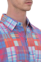 Load image into Gallery viewer, LA LEELA Mens Hawaiian Shirts Multi Checks P07621