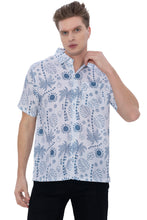 Load image into Gallery viewer, HAPPY BAY Mens Hawaiian Shirts White Palm Tree P07623