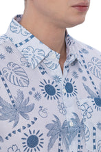 Load image into Gallery viewer, HAPPY BAY Mens Hawaiian Shirts White Palm Tree P07623