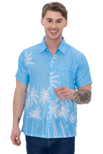 Load image into Gallery viewer, La Leela Mens Hawaiian Shirts White Palm P07624