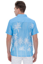 Load image into Gallery viewer, La Leela Mens Hawaiian Shirts White Palm P07624