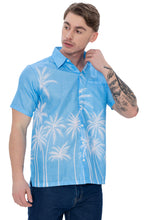 Load image into Gallery viewer, La Leela Mens Hawaiian Shirts White Palm P07624