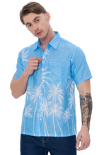 Load image into Gallery viewer, La Leela Mens Hawaiian Shirts White Palm P07624