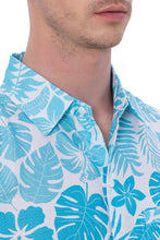 Load image into Gallery viewer, LA LEELA Mens Hawaiian Shirts Tropical Blue P07634