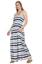 Load image into Gallery viewer, HAPPY BAY Women's Summer Boho A line Slit Maxi Beach Dress Smocked Top Evening Long Strapless Tube Dresses for Women L-XL Grey Stripe P07655
