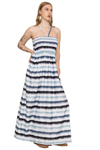 Load image into Gallery viewer, HAPPY BAY Women's Summer Boho A line Slit Maxi Beach Dress Smocked Top Evening Long Strapless Tube Dresses for Women L-XL Grey Stripe P07655