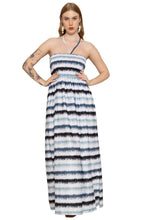 Load image into Gallery viewer, HAPPY BAY Women's Summer Boho A line Slit Maxi Beach Dress Smocked Top Evening Long Strapless Tube Dresses for Women L-XL Grey Stripe P07655