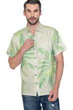 Load image into Gallery viewer, LA LEELA Mens Hawaiian Shirts Beige Leaf P07668