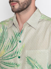 Load image into Gallery viewer, LA LEELA Mens Hawaiian Shirts Beige Leaf P07668