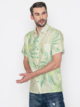 Load image into Gallery viewer, LA LEELA Mens Hawaiian Shirts Beige Leaf P07668