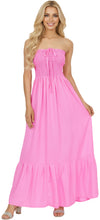 Load image into Gallery viewer, LA LEELA Women's Tube Dress Casual Top Maxi One Size Pink Solid P07708