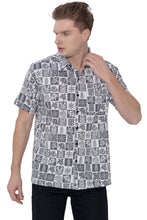 Load image into Gallery viewer, LA LEELA Mens Hawaiian Shirts Black Tropical Fusion P07726