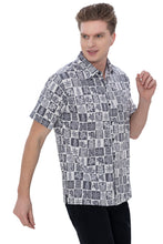 Load image into Gallery viewer, LA LEELA Mens Hawaiian Shirts Black Tropical Fusion P07726