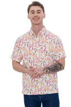 Load image into Gallery viewer, LA LEELA Mens Hawaiian Shirts Tan Palm Leaves Casual P07728