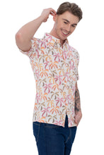 Load image into Gallery viewer, LA LEELA Mens Hawaiian Shirts Tan Palm Leaves Casual P07728