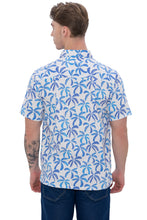 Load image into Gallery viewer, HAPPY BAY Mens Hawaiian Shirts Blue Palm Leaves Casual P07730