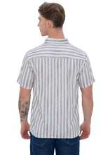 Load image into Gallery viewer, LA LEELA Mens Hawaiian Shirts Black Striped P07732