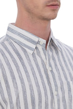 Load image into Gallery viewer, LA LEELA Mens Hawaiian Shirts Black Striped P07732