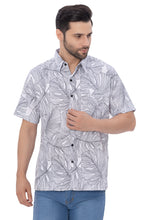 Load image into Gallery viewer, LA LEELA Mens Hawaiian Shirts Black Monstera Leaf P07734