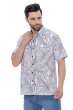 Load image into Gallery viewer, LA LEELA Mens Hawaiian Shirts Black Monstera Leaf P07734