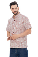 Cargar imagen en el visor de la galería, HAPPY BAY Mens Hawaiian Shirts Brown Monstera Leaf P07735