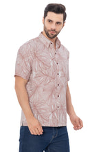 Cargar imagen en el visor de la galería, HAPPY BAY Mens Hawaiian Shirts Brown Monstera Leaf P07735