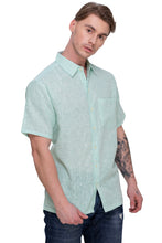 Cargar imagen en el visor de la galería, HAPPY BAY Mens Hawaiian Shirts Sea Green Collard P07752