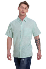 Cargar imagen en el visor de la galería, HAPPY BAY Mens Hawaiian Shirts Sea Green Collard P07752