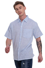 Cargar imagen en el visor de la galería, HAPPY BAY Mens Hawaiian Shirts Blue Collard P07756