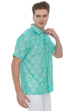 Load image into Gallery viewer, HAPPY BAY Mens Hawaiian Shirts Green Boat P07787