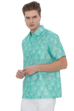 Load image into Gallery viewer, HAPPY BAY Mens Hawaiian Shirts Green Boat P07787