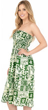 Load image into Gallery viewer, LA LEELA Women's One Size Beach Dress Tube Dress  One Size  printed Green P09442