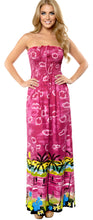 Load image into Gallery viewer, LA LEELA Long Maxi Palm Tree Beach Print Tube Dress For Women P09462