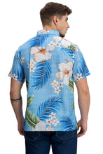 Load image into Gallery viewer, LA LEELA Mens Hawaiian Shirts Blue Leaf P10152